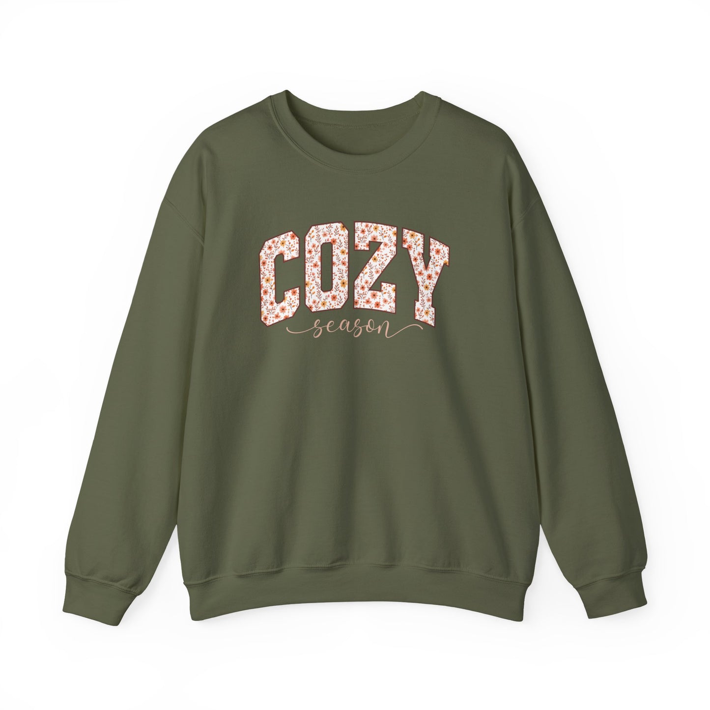 Cozy Season Sweatshirt | Retro Fall Graphic Botanical Pullover | Floral Autumn Leaves Cozy Sweater