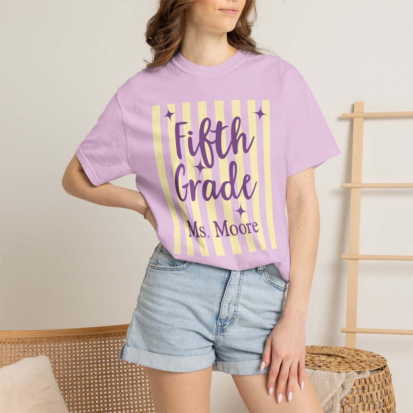 Personalized Fifth Grade Teacher Shirt | Custom Matching Fifth Grade Teacher Comfort Colors T-Shirt