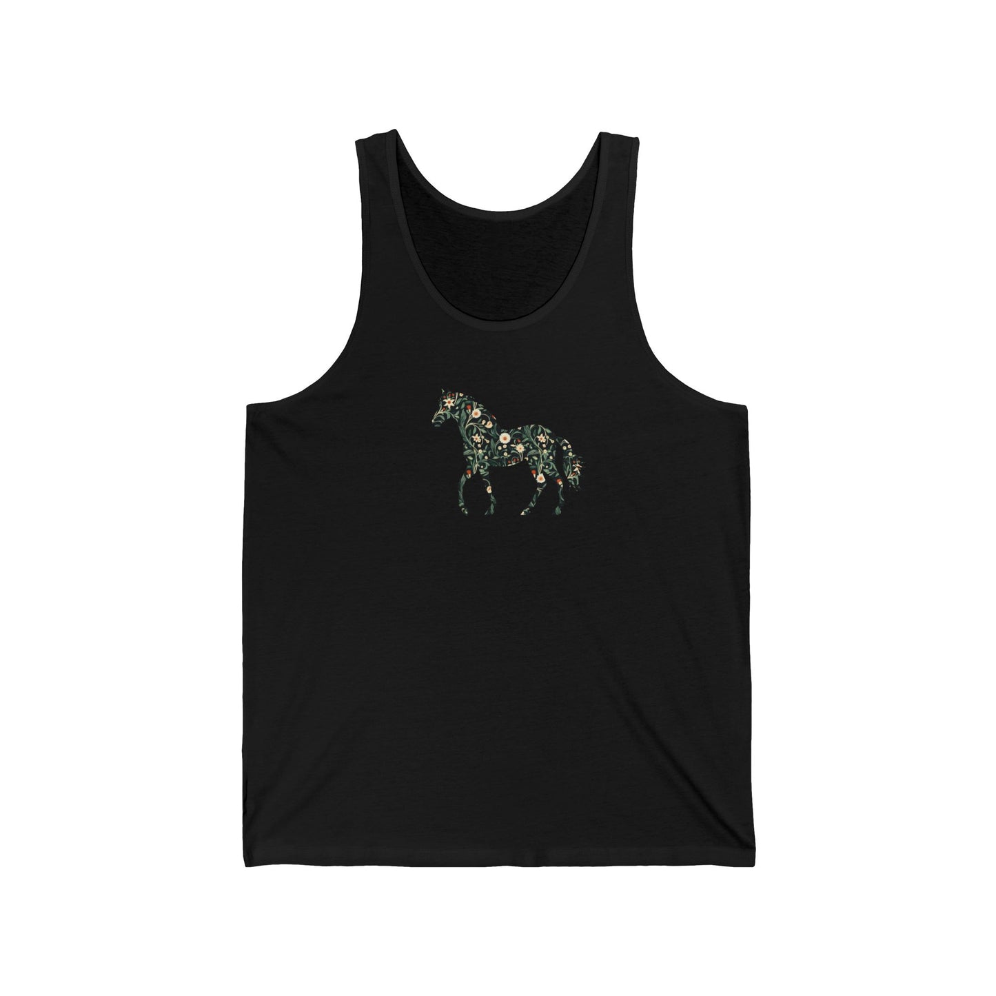 Floral Horse Jersey Tank - Green Vines
