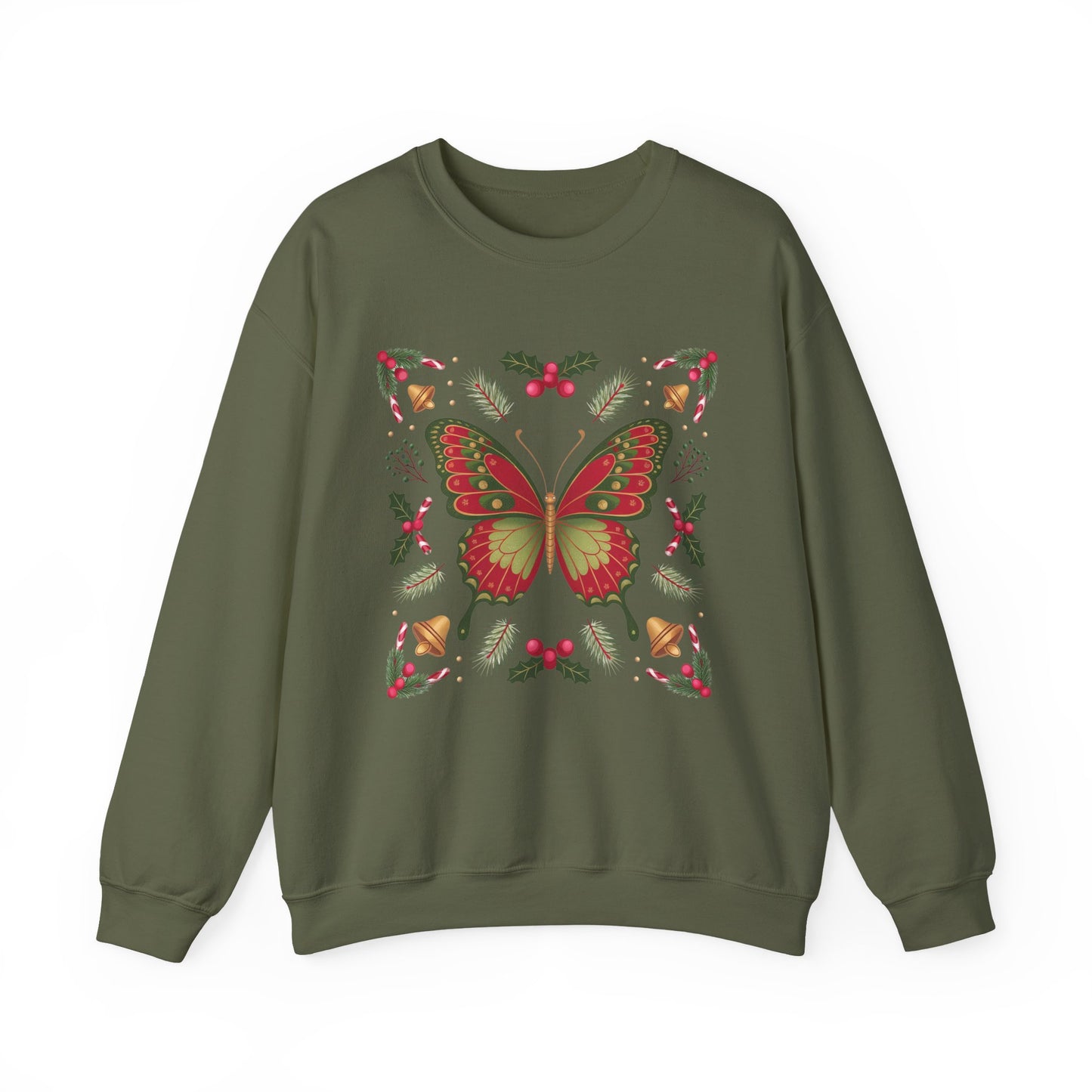 Holiday Butterfly Sweatshirt | Supported to Soar Collection | Cozy Christmas Pullover