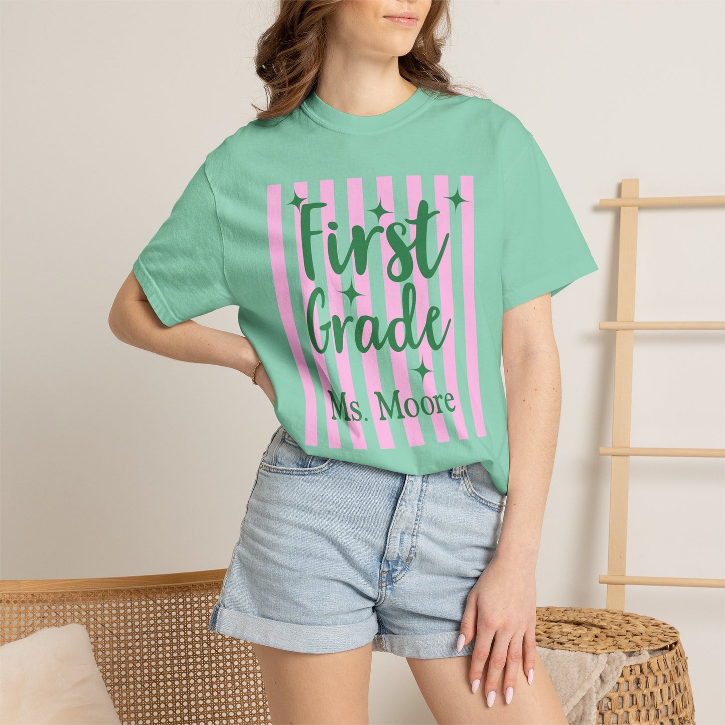 Personalized First Grade Teacher Shirt | Custom Matching First Grade Teacher Comfort Colors T-Shirt