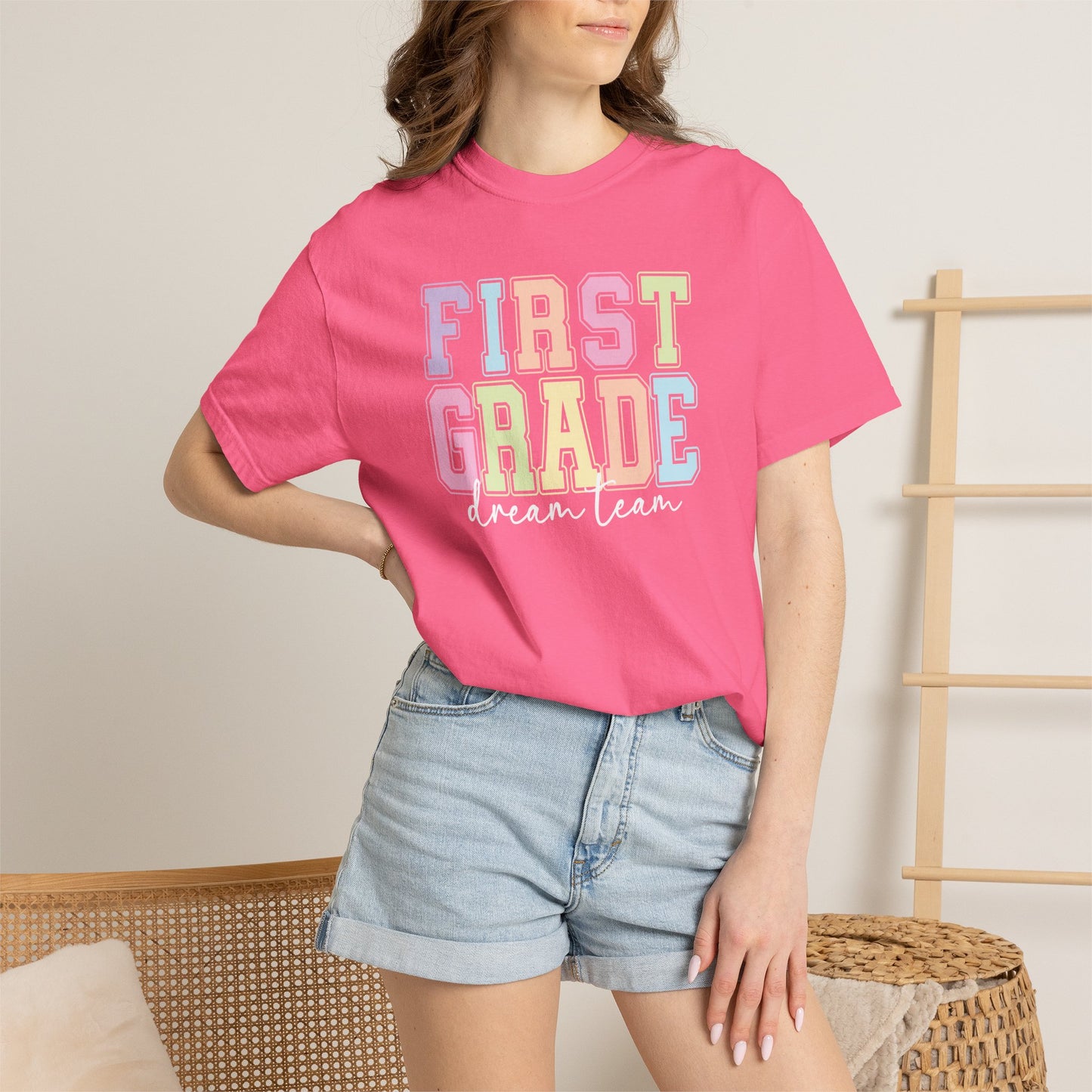 First Grade Dream Team Comfort Colors® Teacher Shirt | Grade Level Teacher T-Shirt