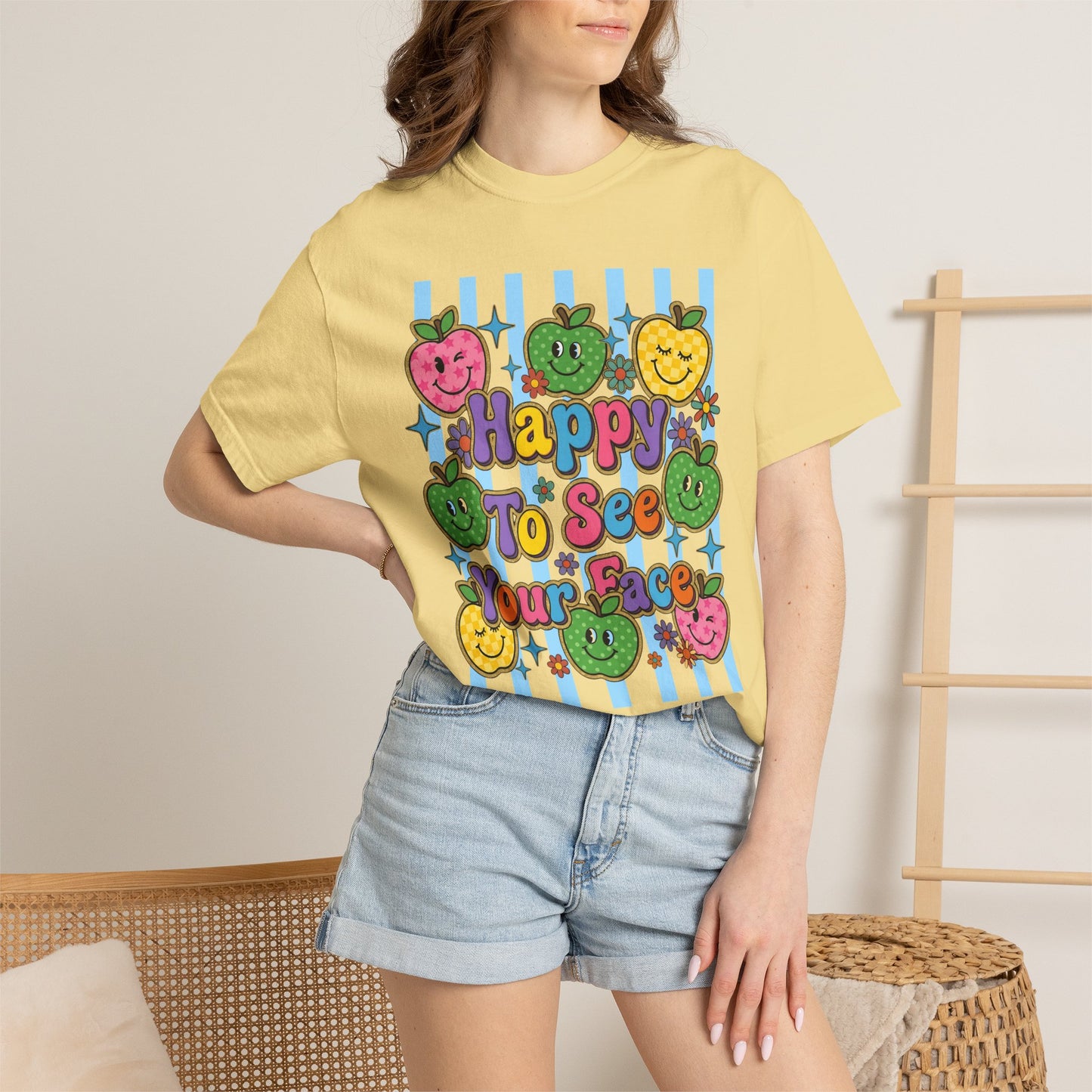 Happy To See Your Face Teacher Shirt |  Retro Comfort Colors Back to School Shirt