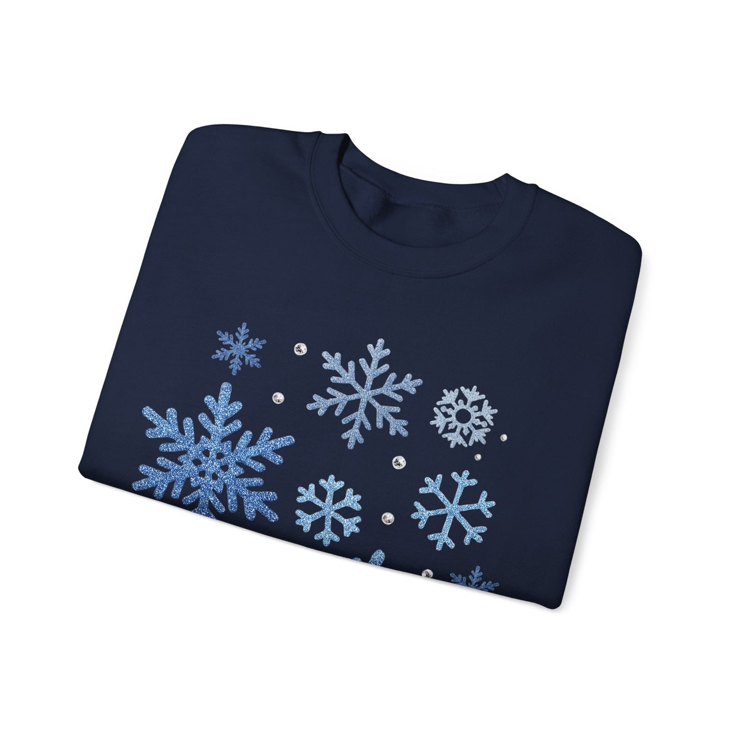 Winter Magic Crewneck | Glitter-Print Snowflake Women’s Sweatshirt