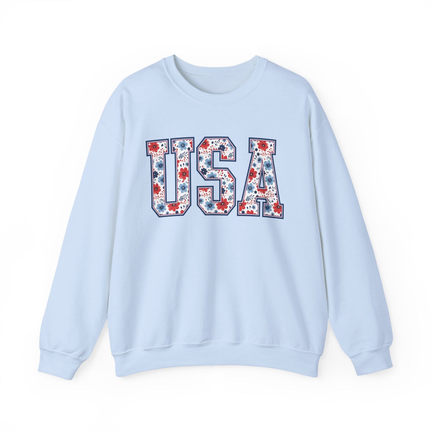 Floral USA  Vintage Americana Crewneck