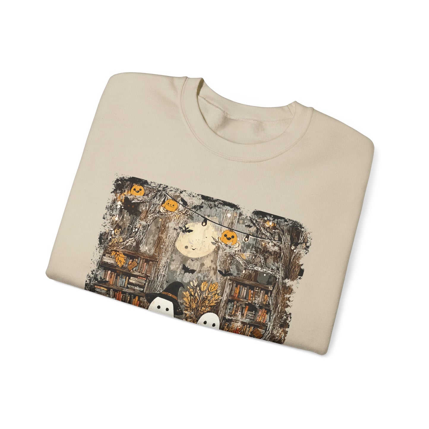 Ghost Library Comfort Colors Sweatshirt | Cozy Halloween Book Lover Crewneck