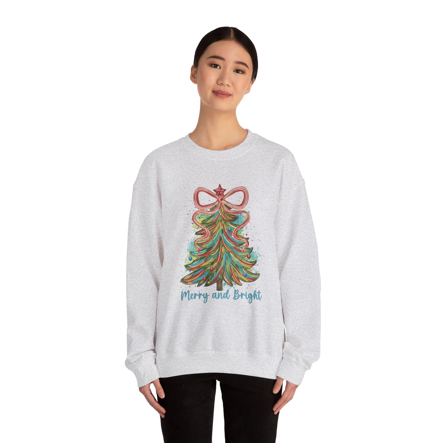 Merry and Bright Christmas Sweatshirt | Festive Holiday Crewneck