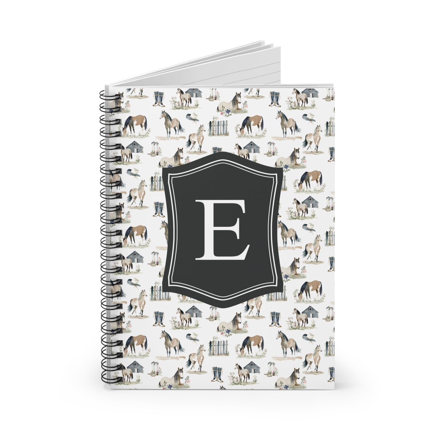Personalized Equestrian Spiral Notebook