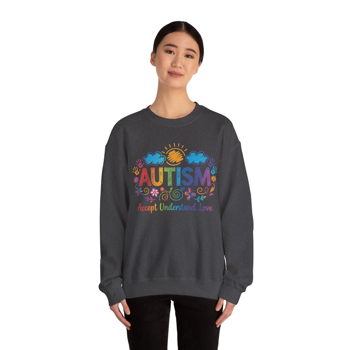 Autism Accept Understand Love Sweatshirt | Autism Awareness & Acceptance Crewneck