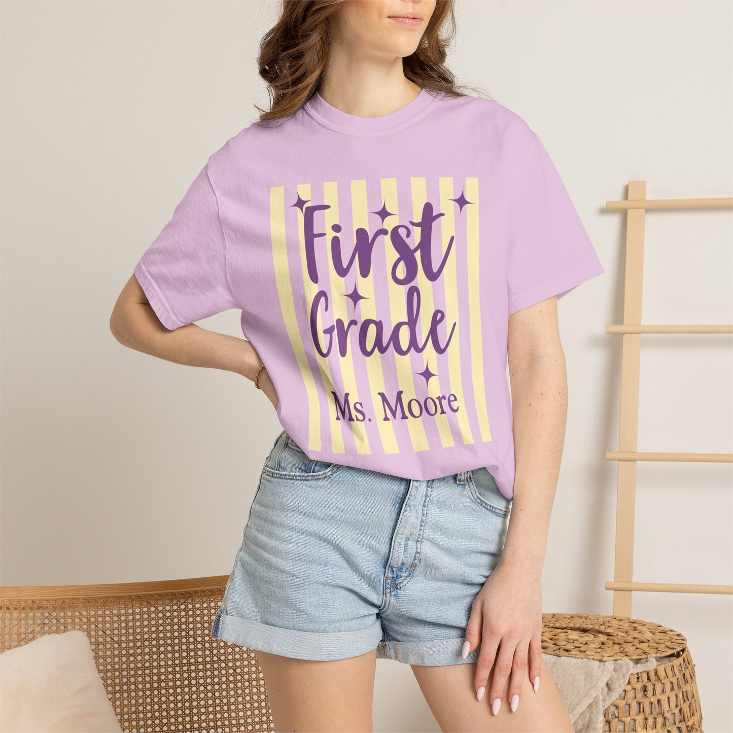 Personalized First Grade Teacher Shirt | Custom Matching First Grade Teacher Comfort Colors T-Shirt