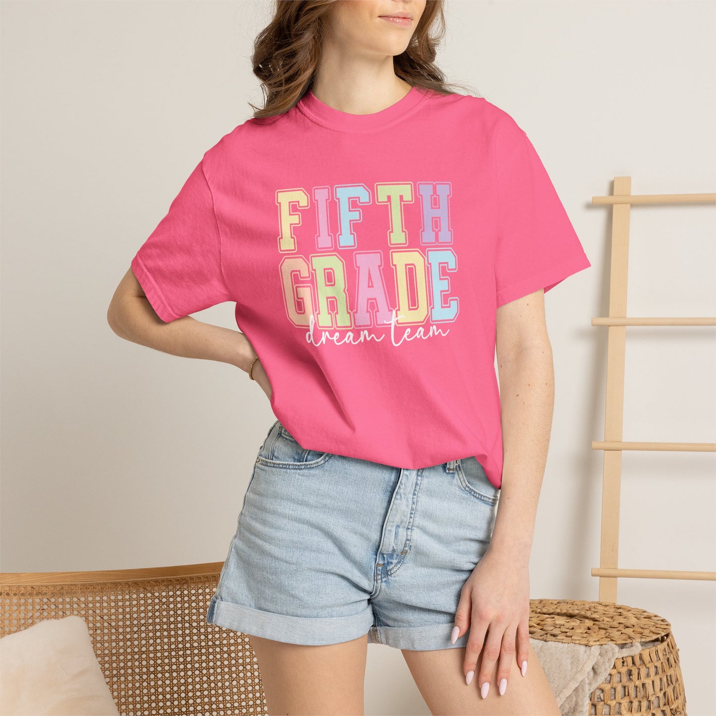 Fifth Grade Dream Team Comfort Colors® Teacher Shirt | Grade Level Teacher T-Shirt