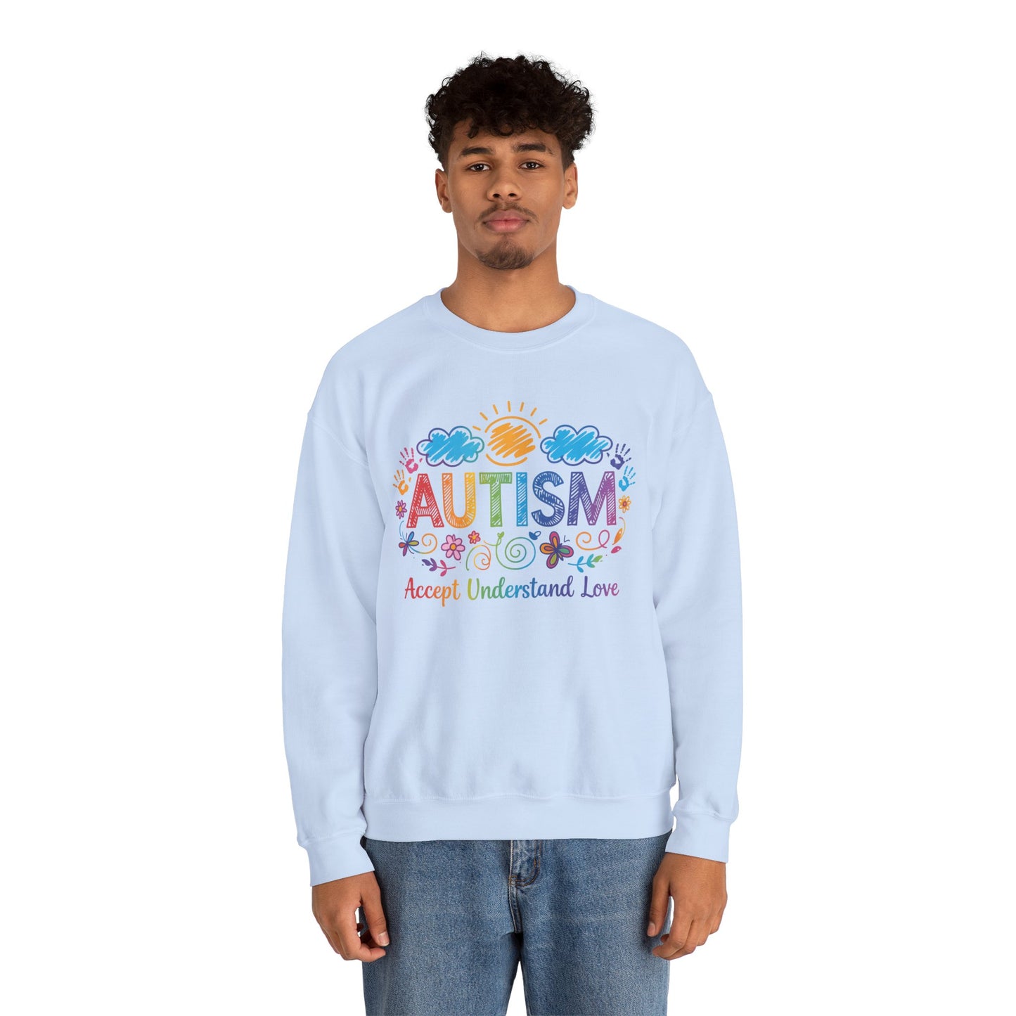 Autism Accept Understand Love Sweatshirt | Autism Awareness & Acceptance Crewneck