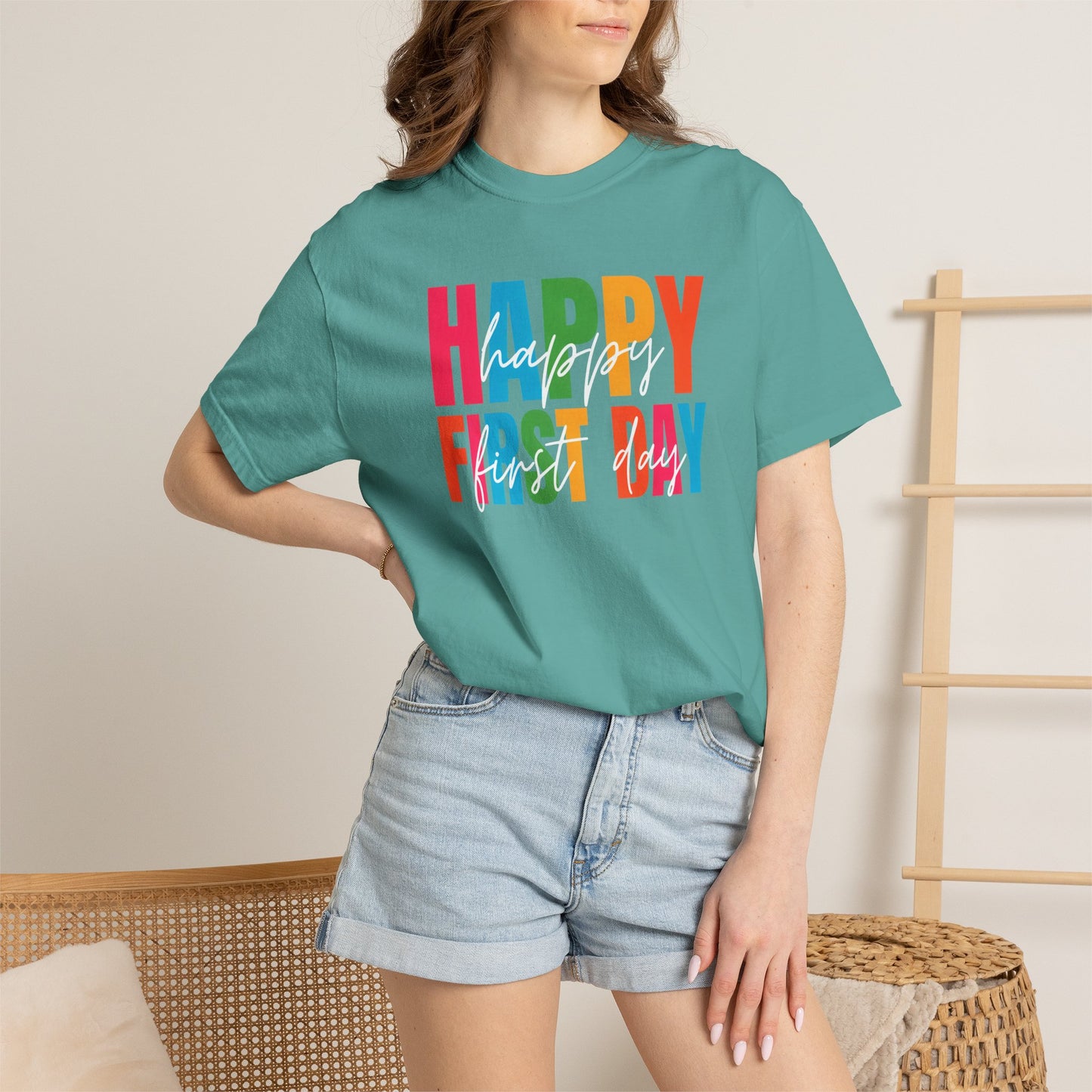 Happy First Day Comfort Colors® School Staff Shirt | First Day of School T-Shirt