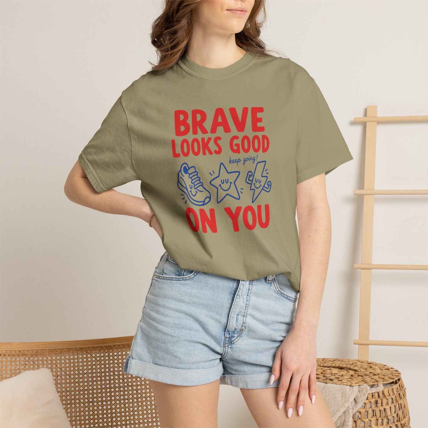 Brave Looks Good on You Comfort Colors® T-Shirt | Encouragement Shirt for Teachers & Clinicians