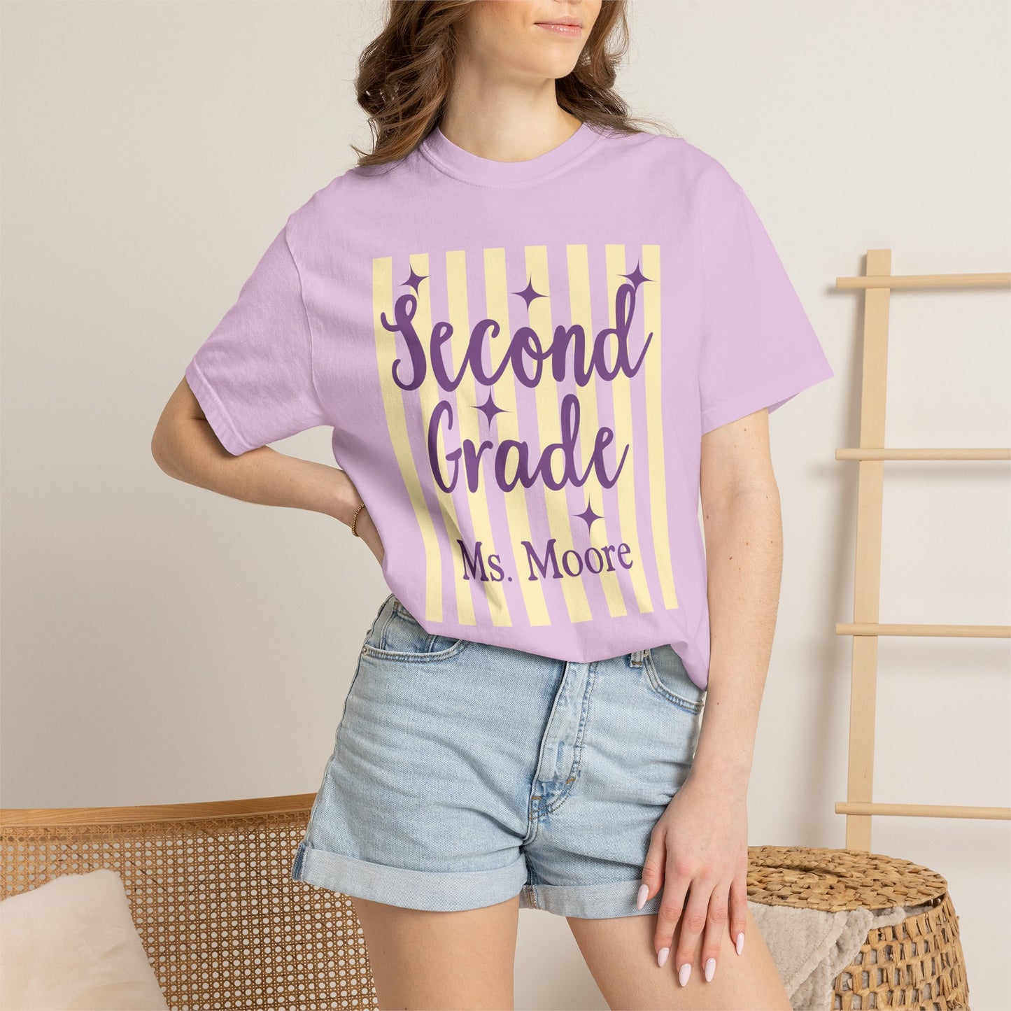 Personalized Second Grade Teacher Shirt | Custom Matching Second Grade Teacher Comfort Colors T-Shirt