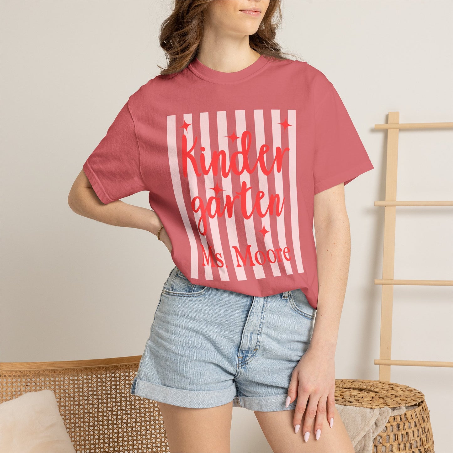 Personalized Kindergarten Teacher Shirt | Custom Matching Kindergarten Teacher Comfort Colors T-Shirt