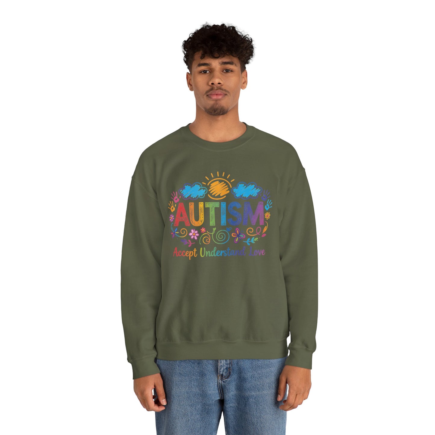 Autism Accept Understand Love Sweatshirt | Autism Awareness & Acceptance Crewneck