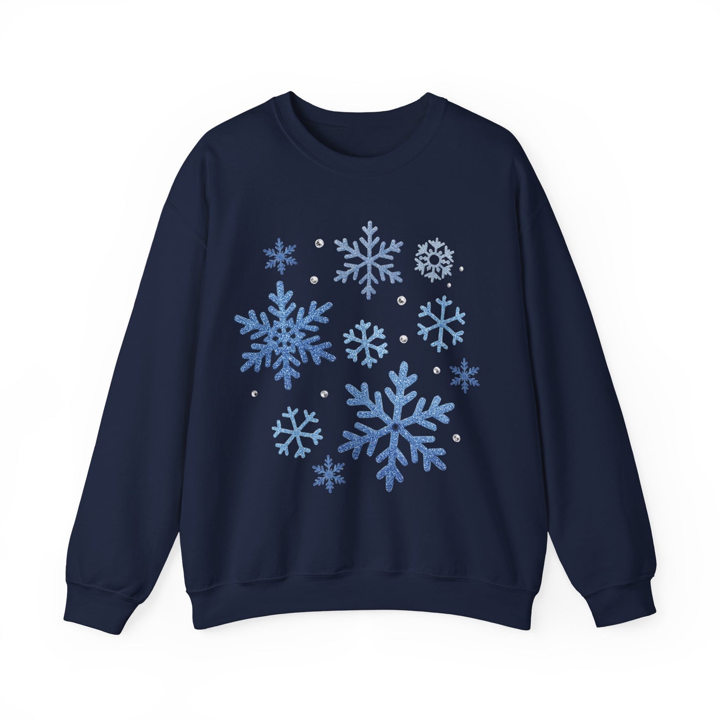 Winter Magic Crewneck | Glitter-Print Snowflake Women’s Sweatshirt