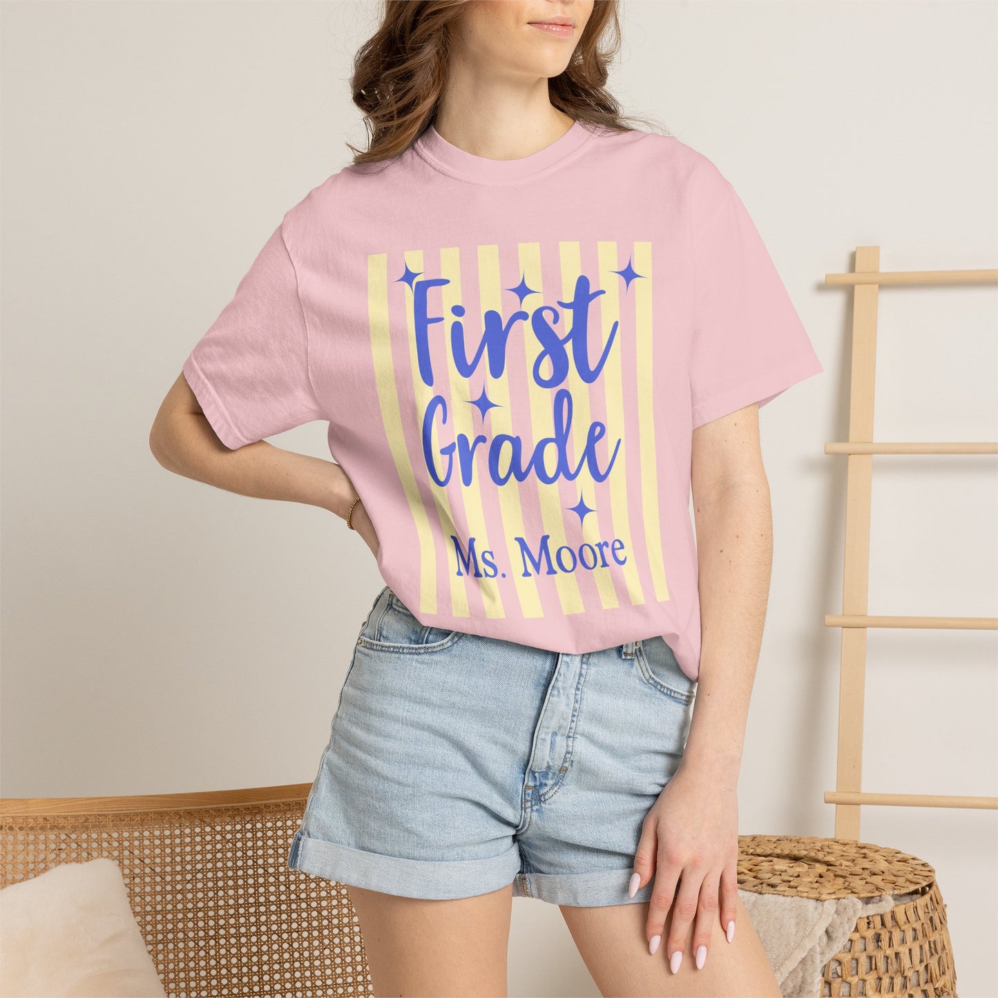 Personalized First Grade Teacher Shirt | Custom Matching First Grade Teacher Comfort Colors T-Shirt