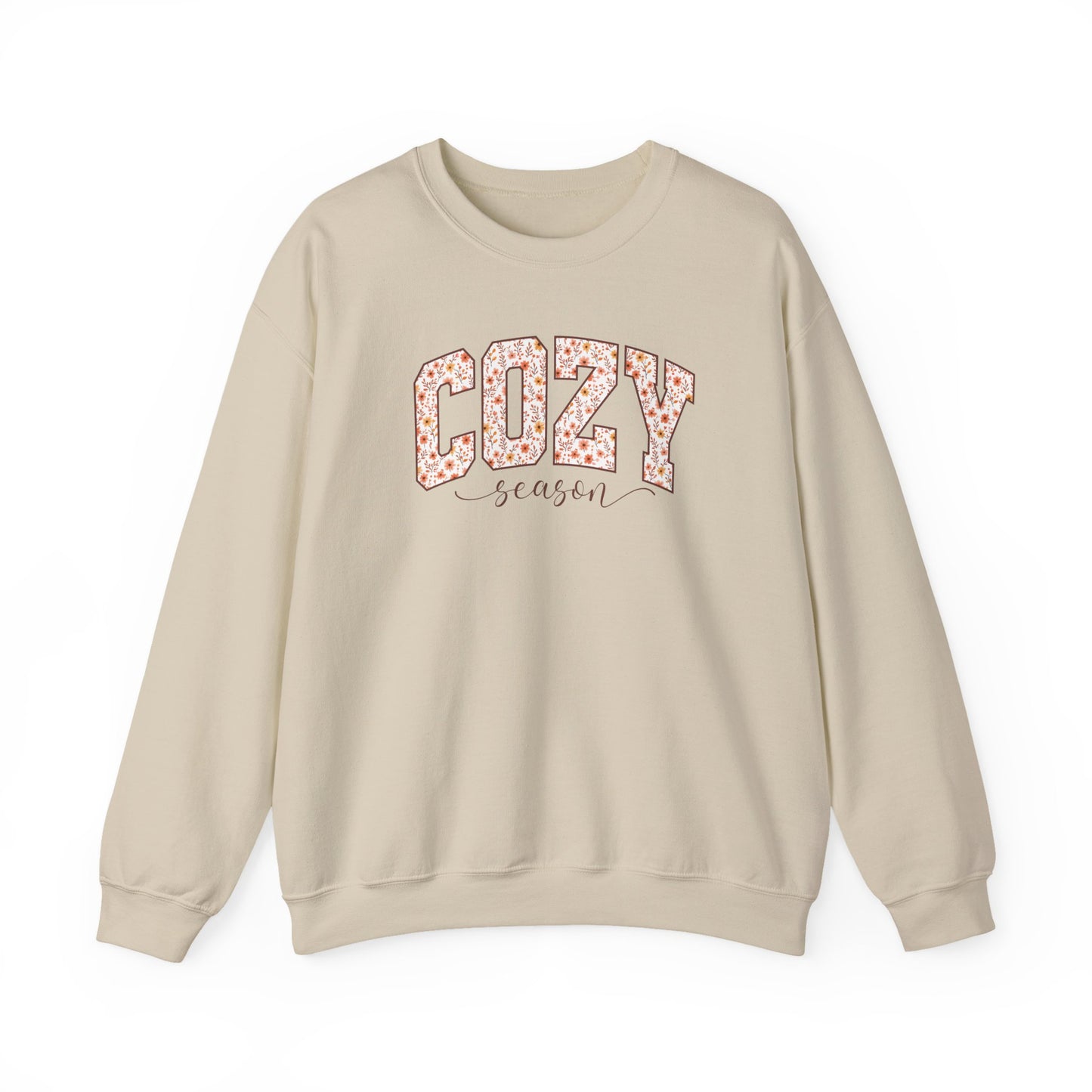 Cozy Season Sweatshirt | Retro Fall Graphic Botanical Pullover | Floral Autumn Leaves Cozy Sweater