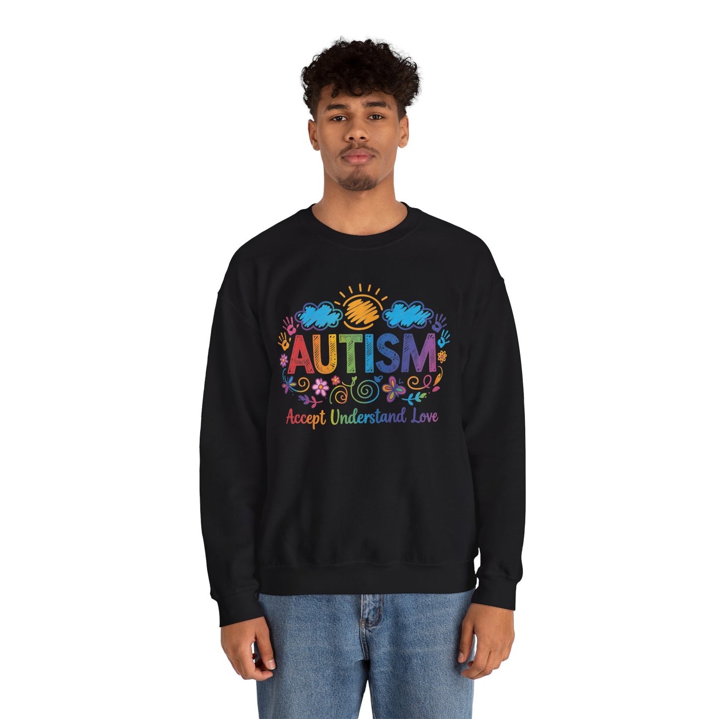 Autism Accept Understand Love Sweatshirt | Autism Awareness & Acceptance Crewneck