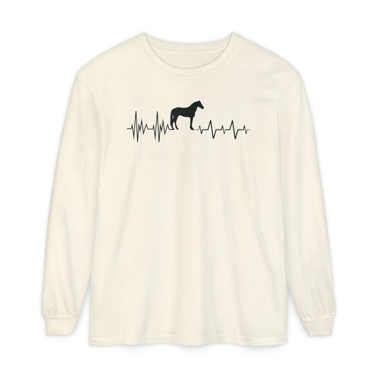 Regulated by Horses: Heartbeat Long sleeve Tee | Adult