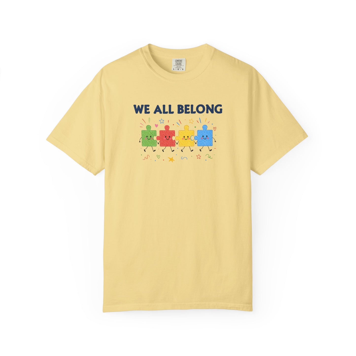 We All Belong Puzzle Piece Teacher Shirt | Neurodiversity & Inclusion T-Shirt