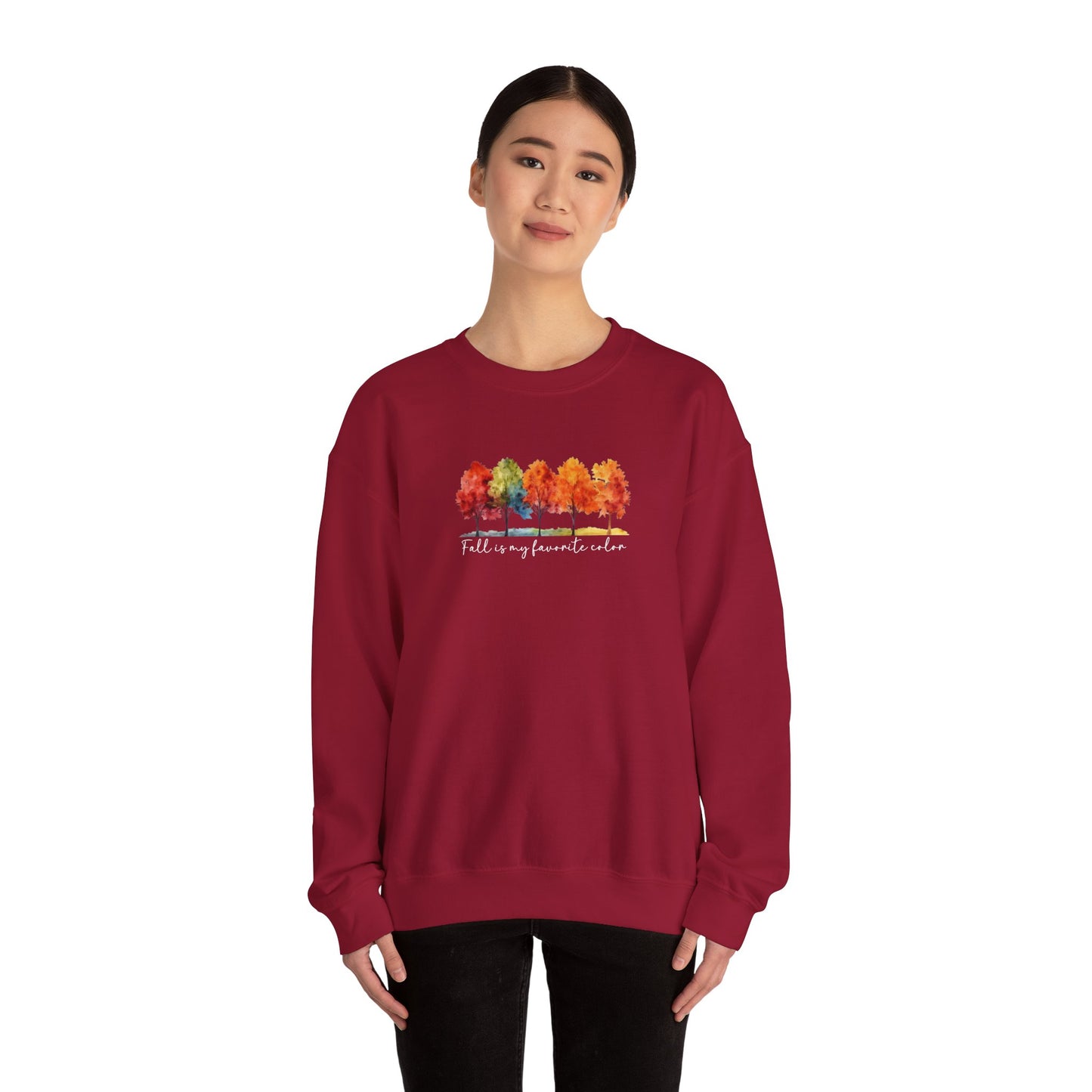 Fall Is My Favorite Color Sweatshirt | Watercolor Trees Crewneck