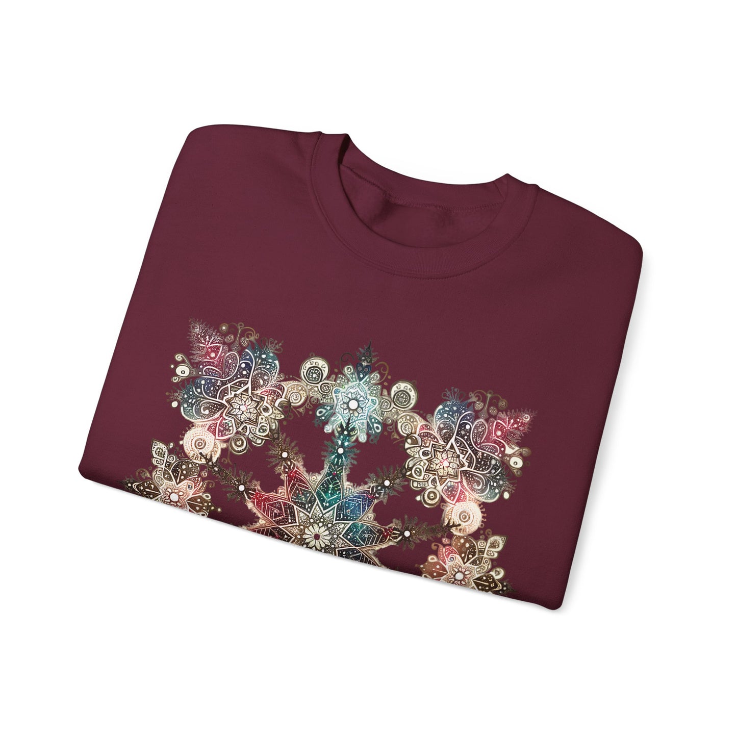 Radiant Frost Snowflake Sweatshirt | The Anchored Bloom Winter’s Mosaic Collection
