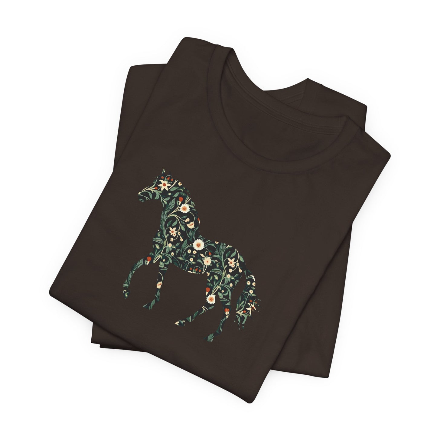 Floral Horse Short Sleeve T-Shirt - Green Vine