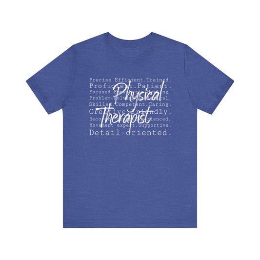 Physical Therapist Word Art Short Sleeve Unisex T-Shirt