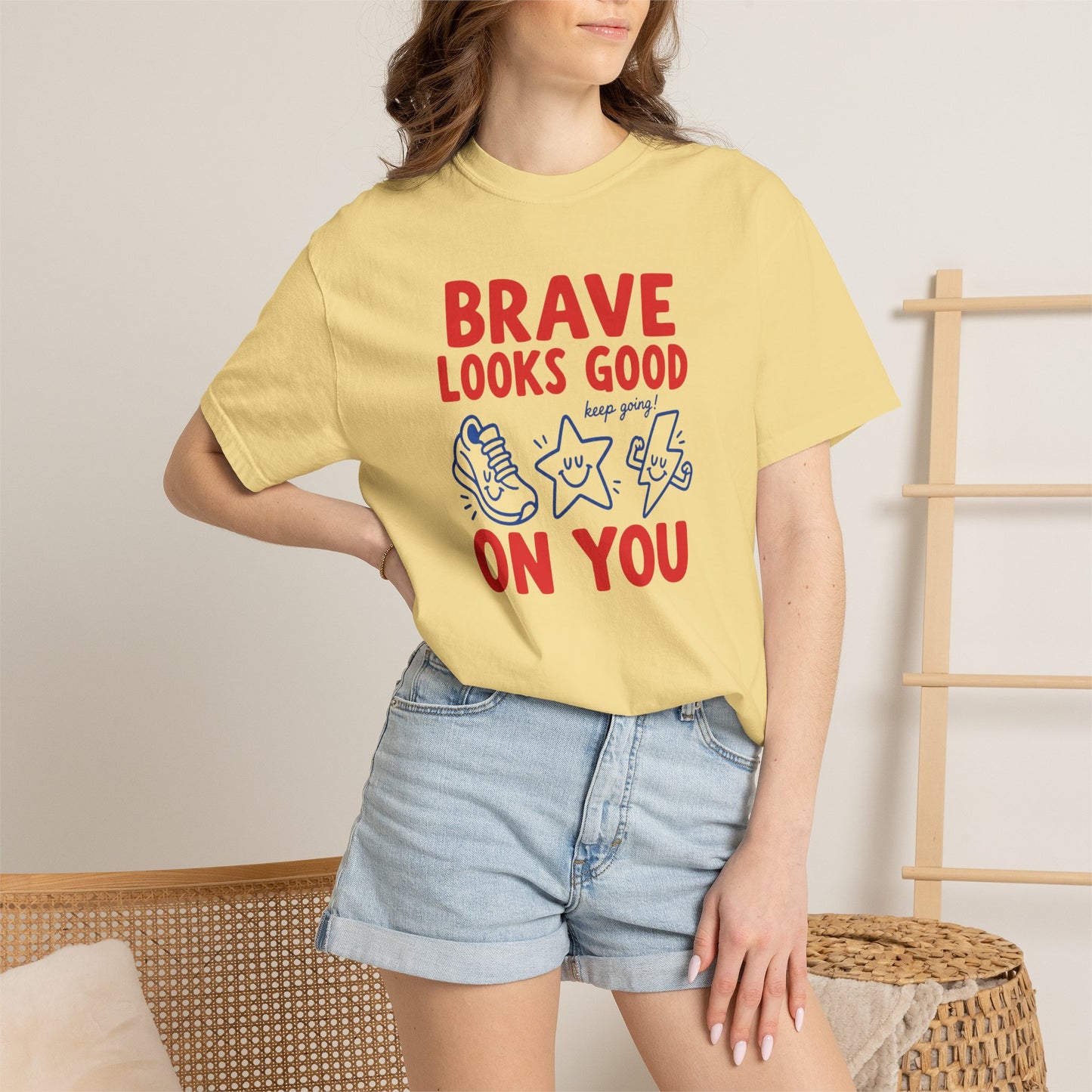 Brave Looks Good on You Comfort Colors® T-Shirt | Encouragement Shirt for Teachers & Clinicians