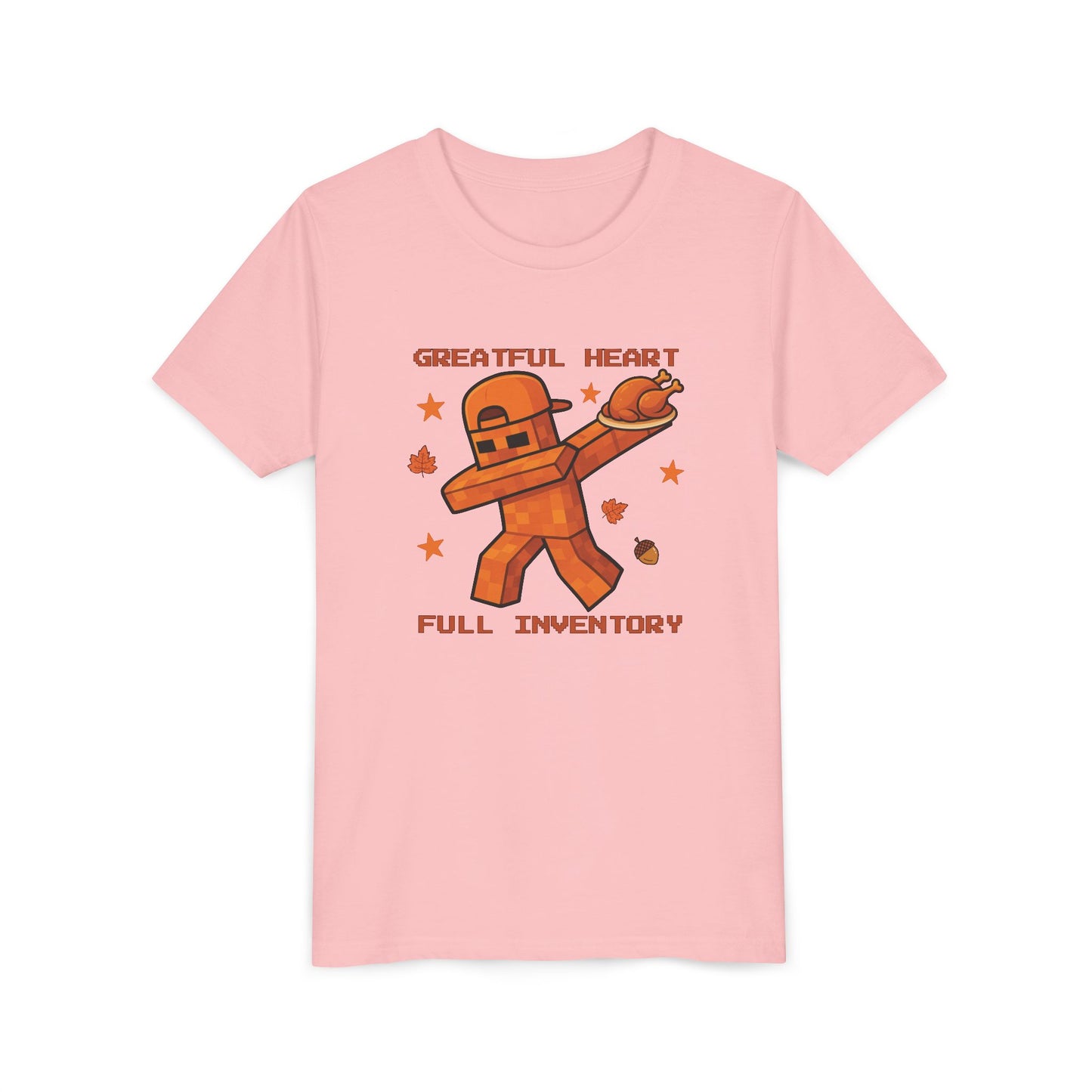 Grateful Heart Full Inventory Youth T-Shirt | Thanksgiving Gamer Tee