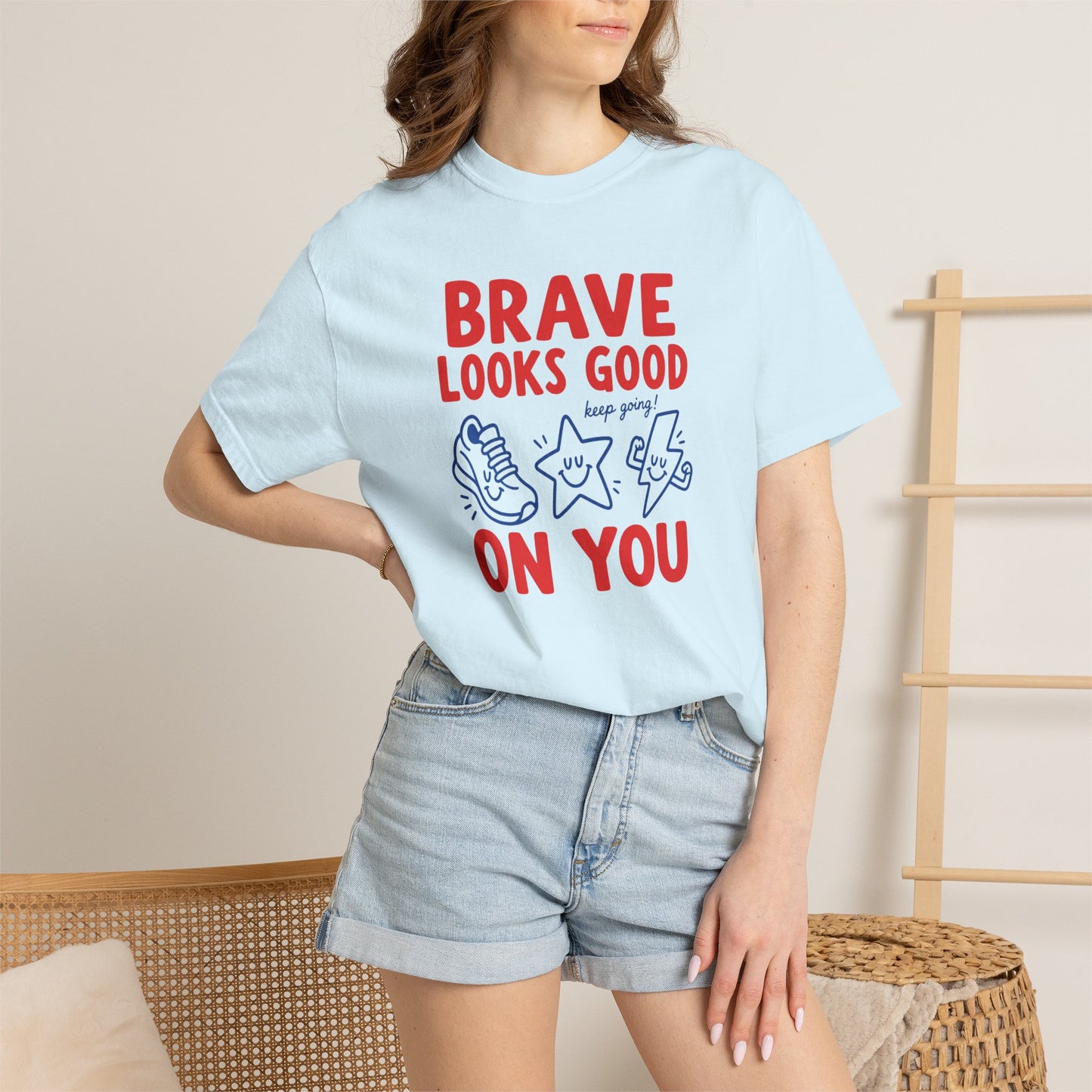 Brave Looks Good on You Comfort Colors® T-Shirt | Encouragement Shirt for Teachers & Clinicians