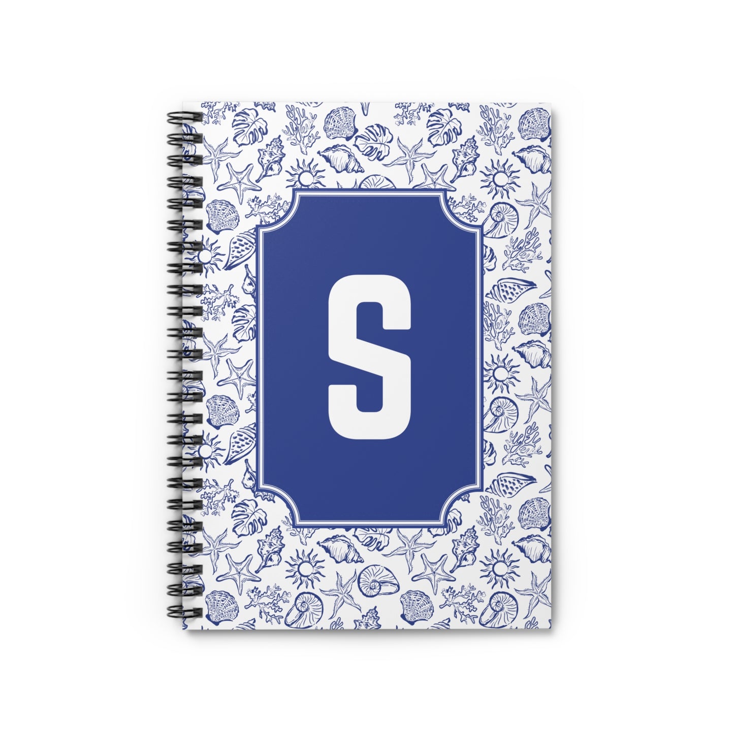 Personalized Coastal Blue Spiral Notebook