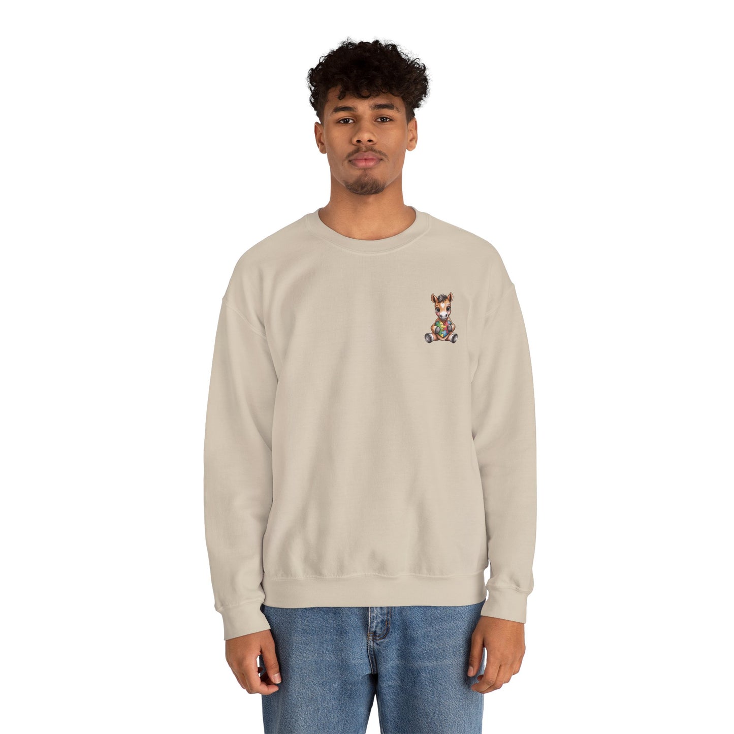 Horse & Heart Autism Awareness Sweatshirt | Neurodiversity Support Crewneck