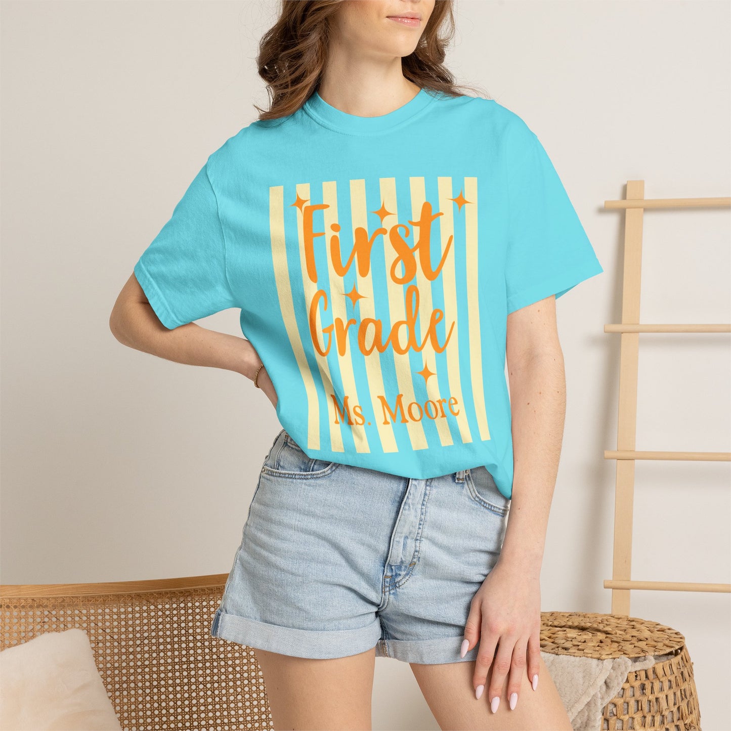 Personalized First Grade Teacher Shirt | Custom Matching First Grade Teacher Comfort Colors T-Shirt