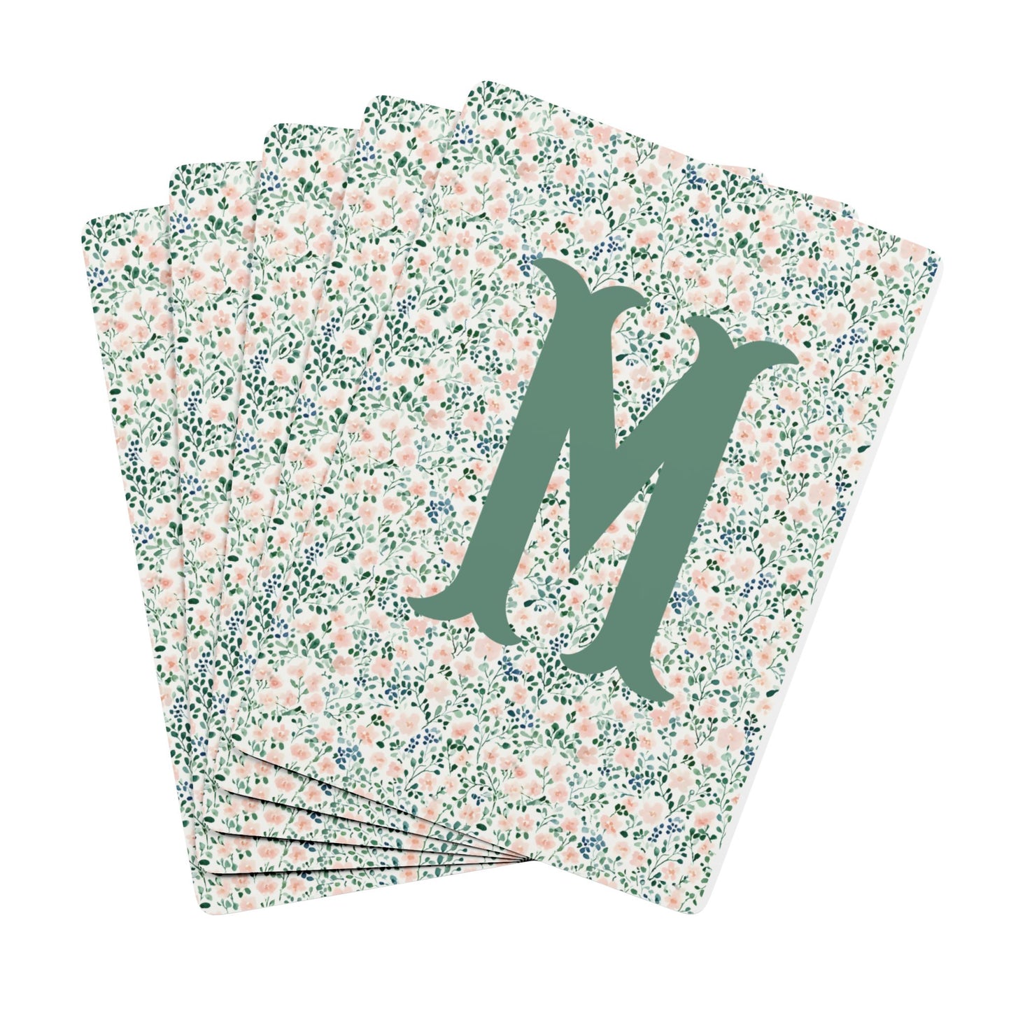 Floral Initial Playing Cards