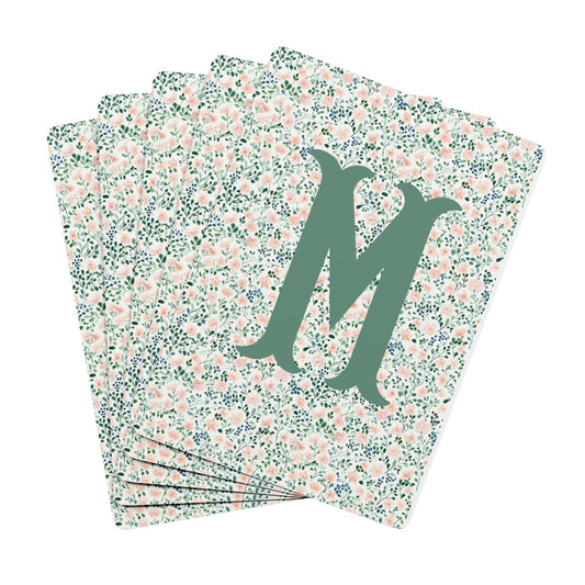 Floral Initial Playing Cards