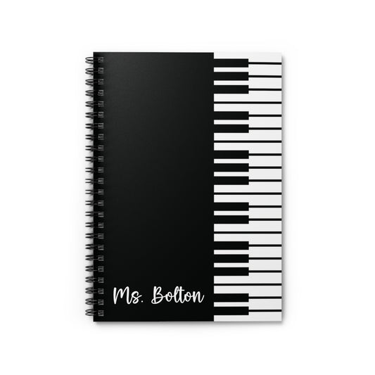 Personalized Piano Keys Spiral Notebook | Custom Music Teacher Appreciation Gift