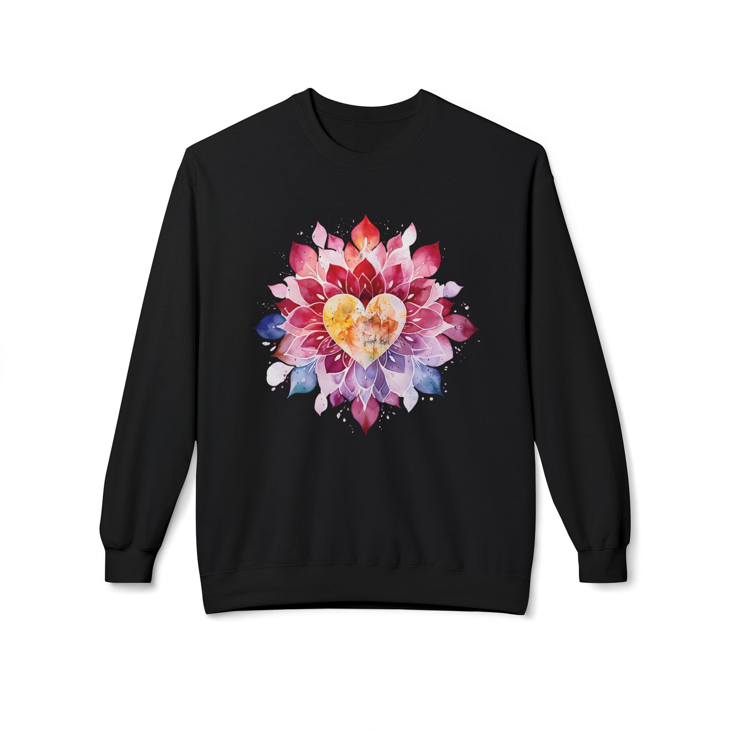 Heart of Harmony Watercolor Mandala Sweatshirt