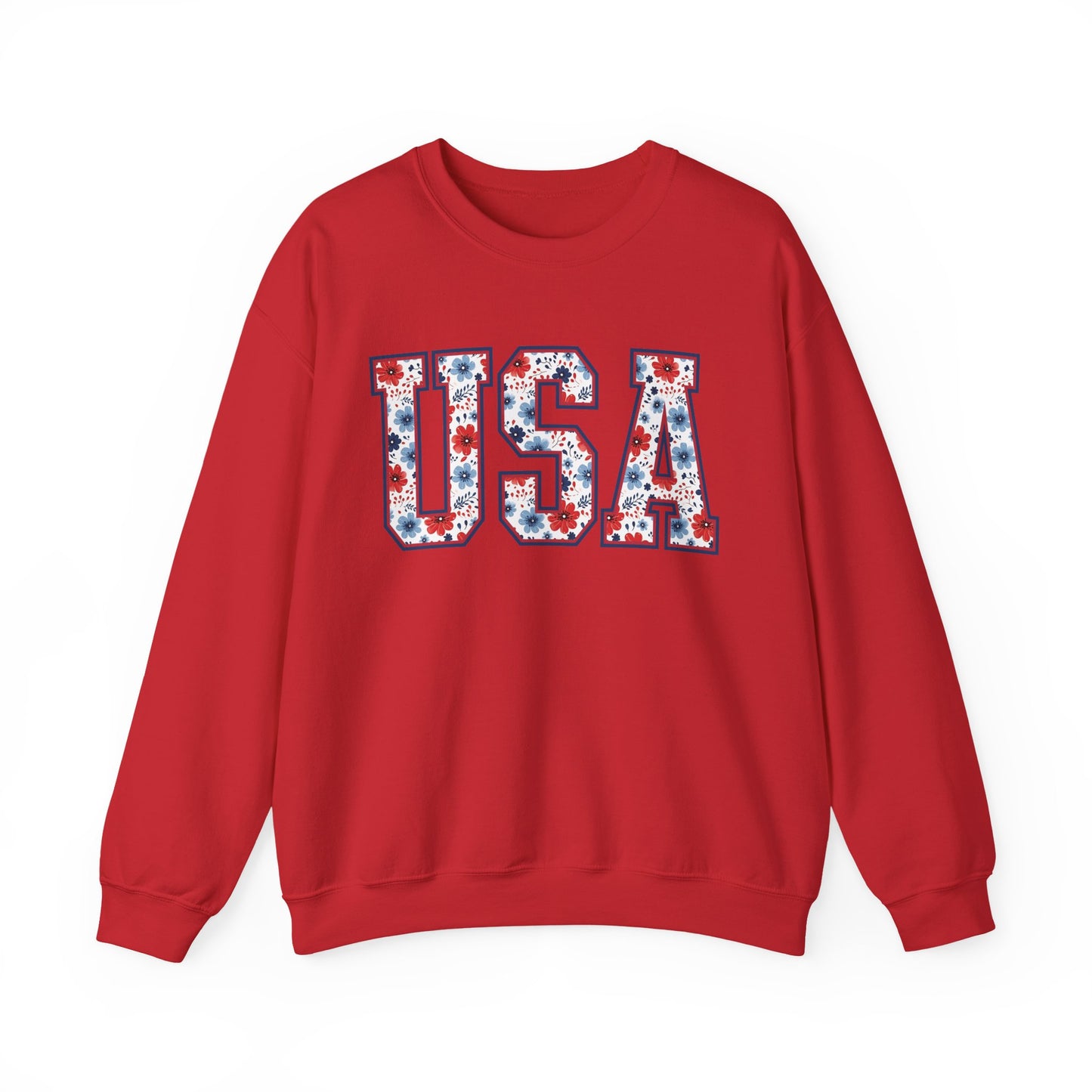 Floral USA  Vintage Americana Crewneck