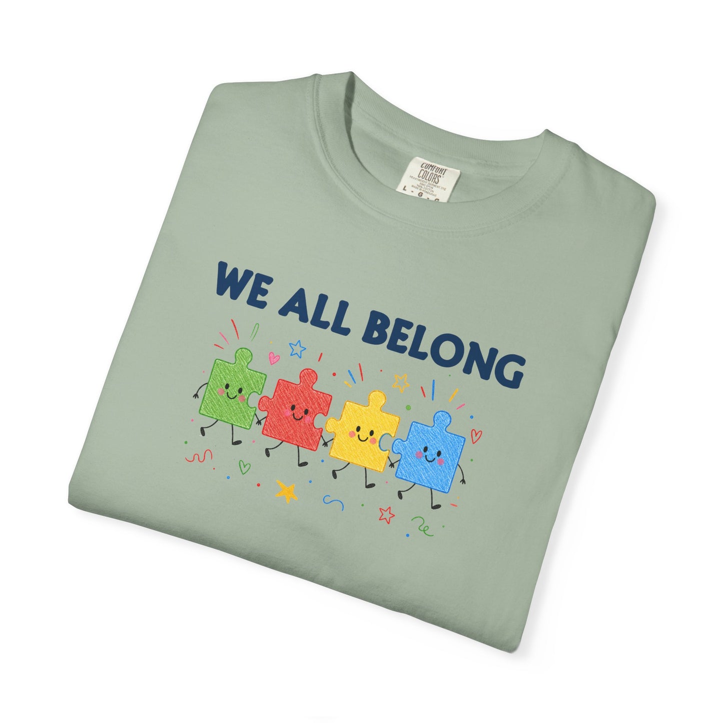 We All Belong Puzzle Piece Teacher Shirt | Neurodiversity & Inclusion T-Shirt