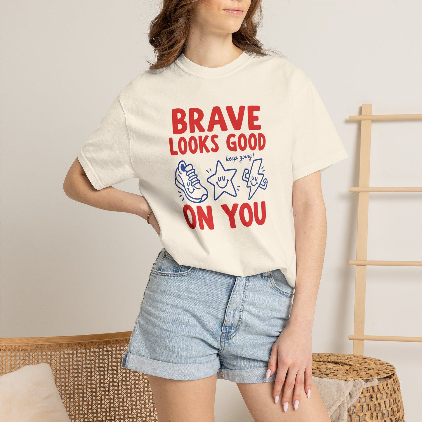 Brave Looks Good on You Comfort Colors® T-Shirt | Encouragement Shirt for Teachers & Clinicians