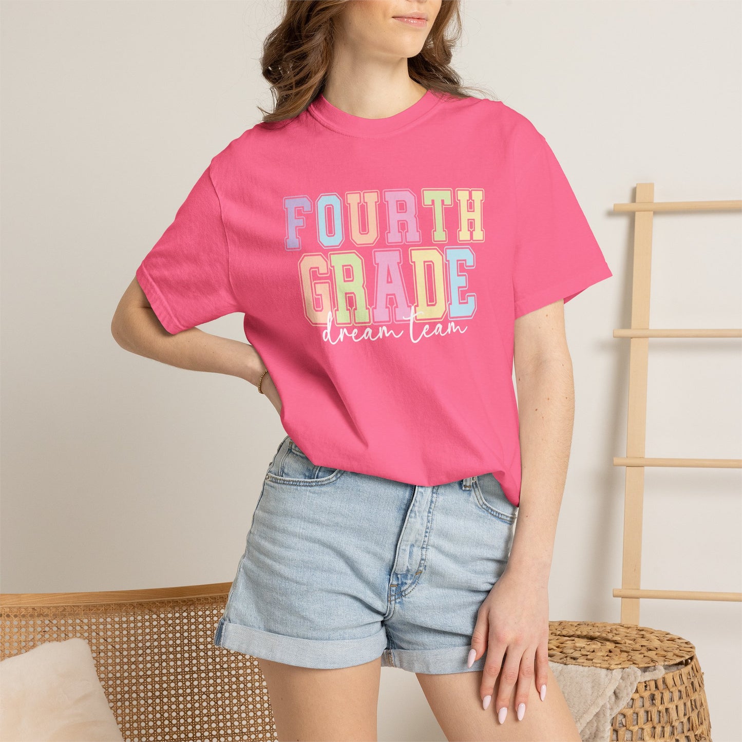 Fourth Grade Dream Team Comfort Colors® Teacher Shirt | Grade Level Teacher T-Shirt