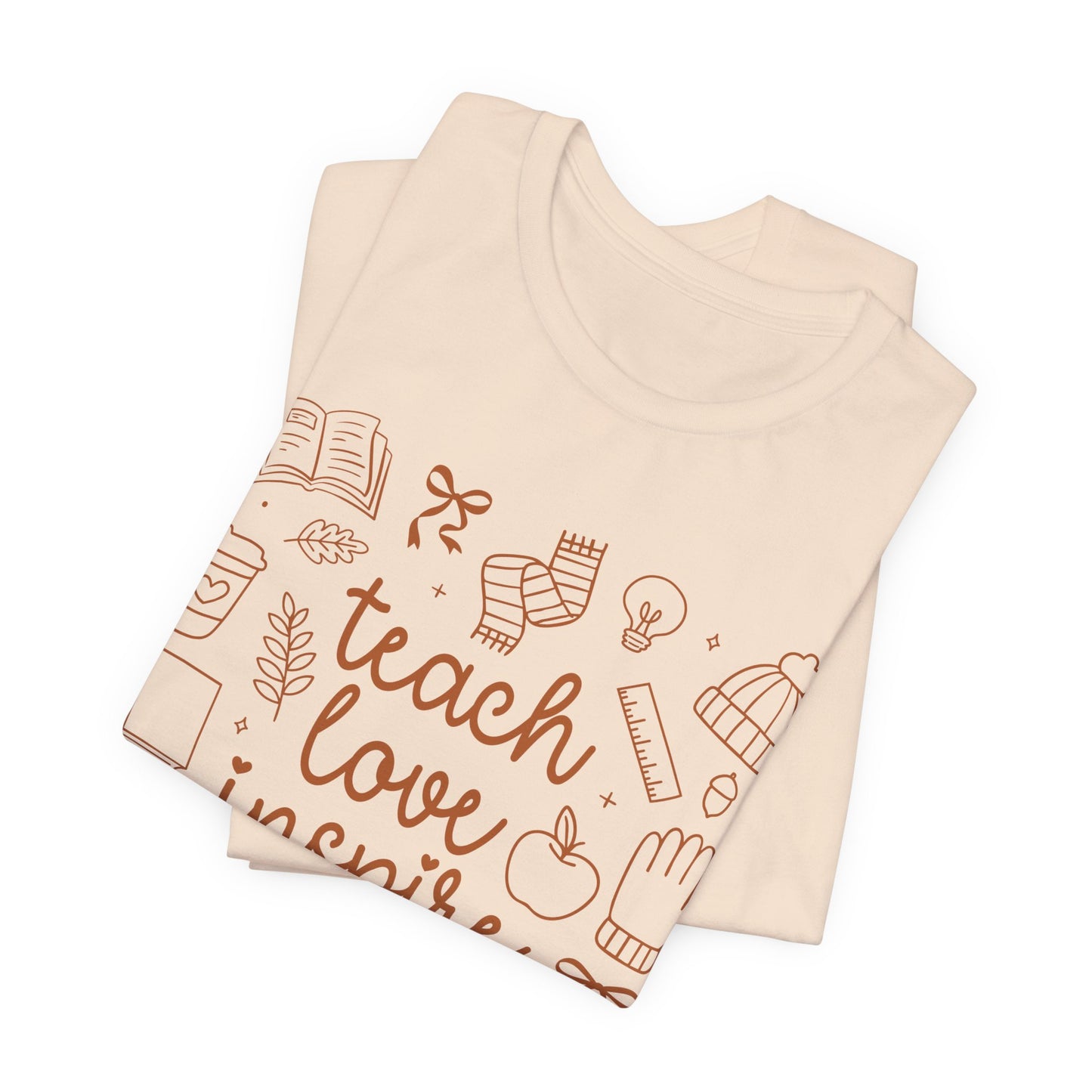 Teach Love Inspire Fall Teacher Shirt | Cute Graphic Tee for Women