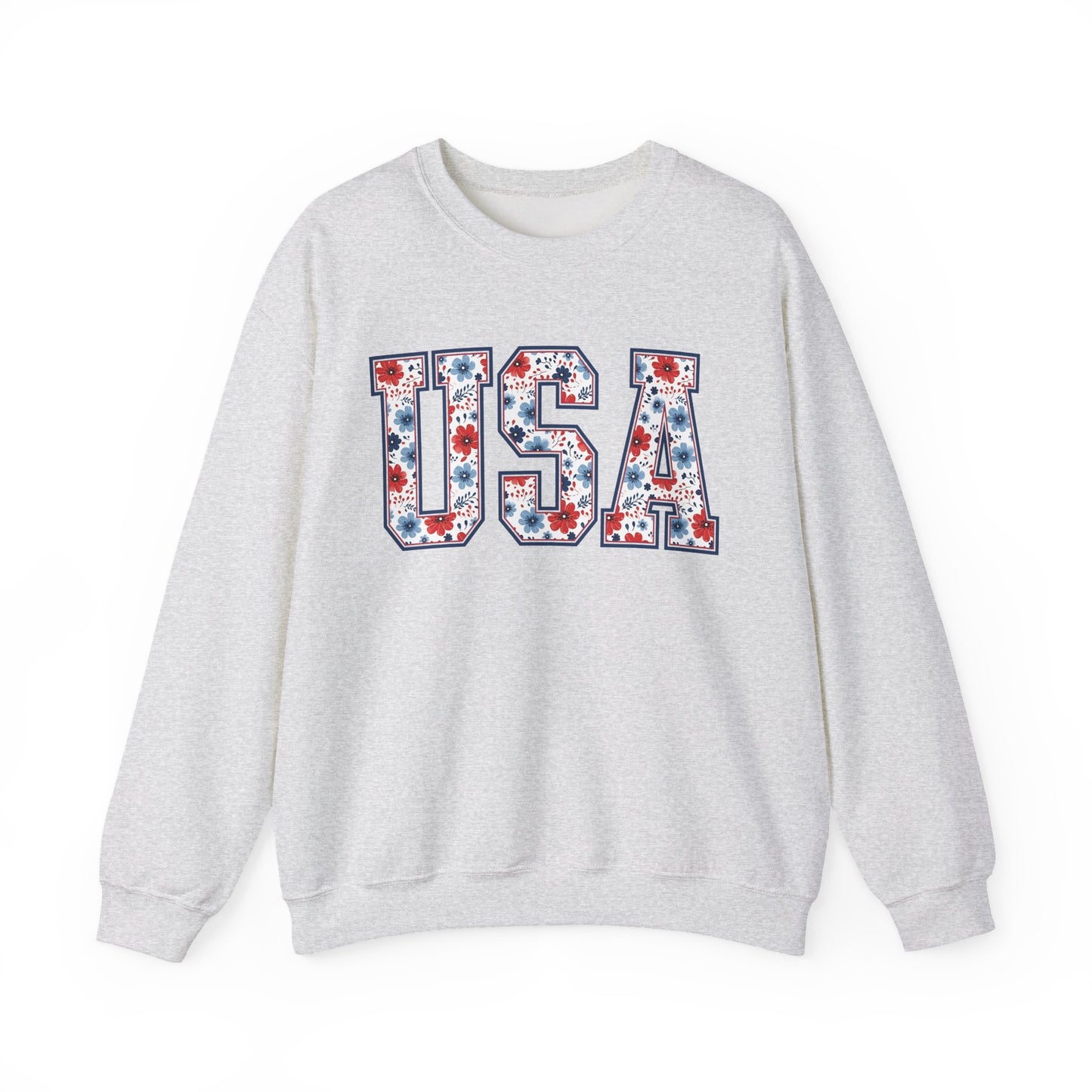 Floral USA  Vintage Americana Crewneck