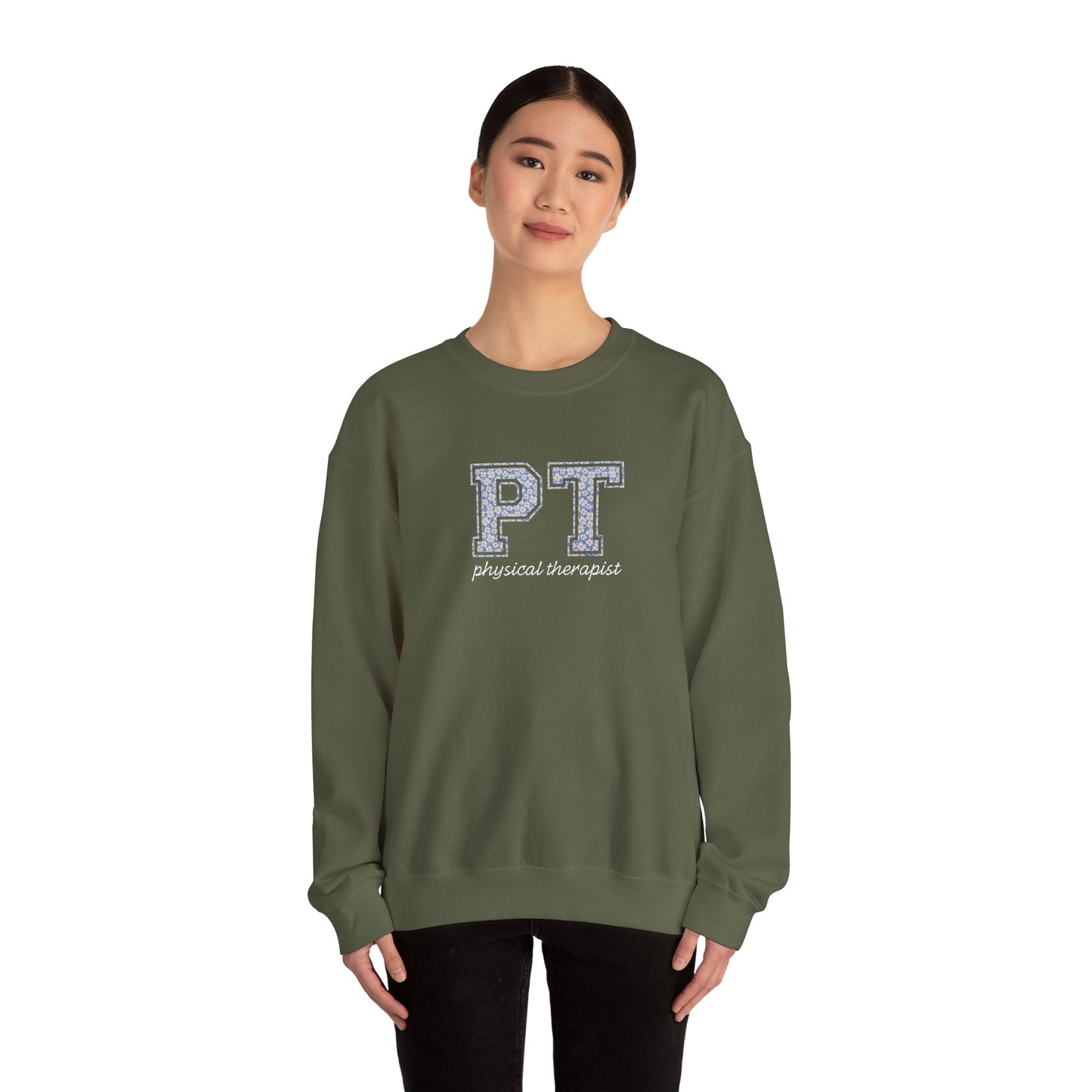 PT Sweatshirt | Collegiate Floral Crewneck | Physical Therapist Gift