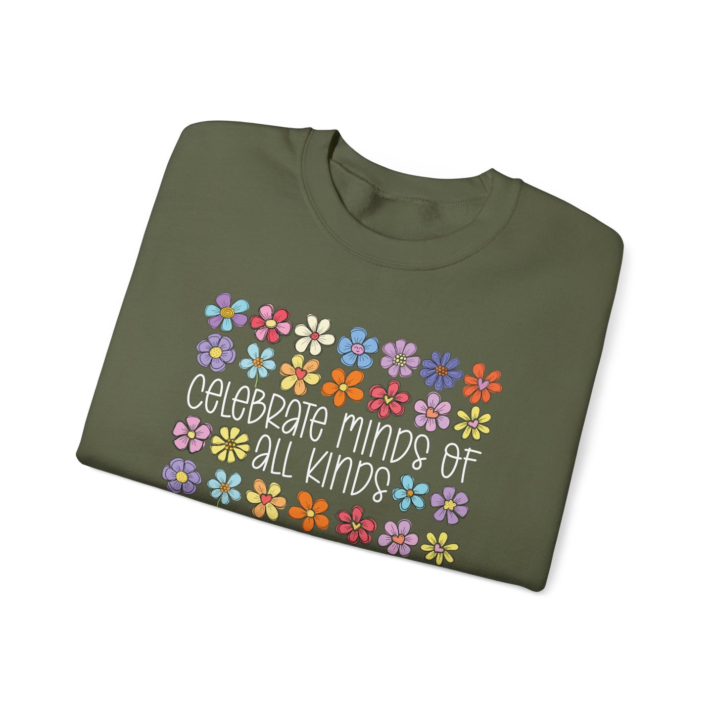 Celebrate Minds of All Kinds | Cozy Crewneck Sweatshirt