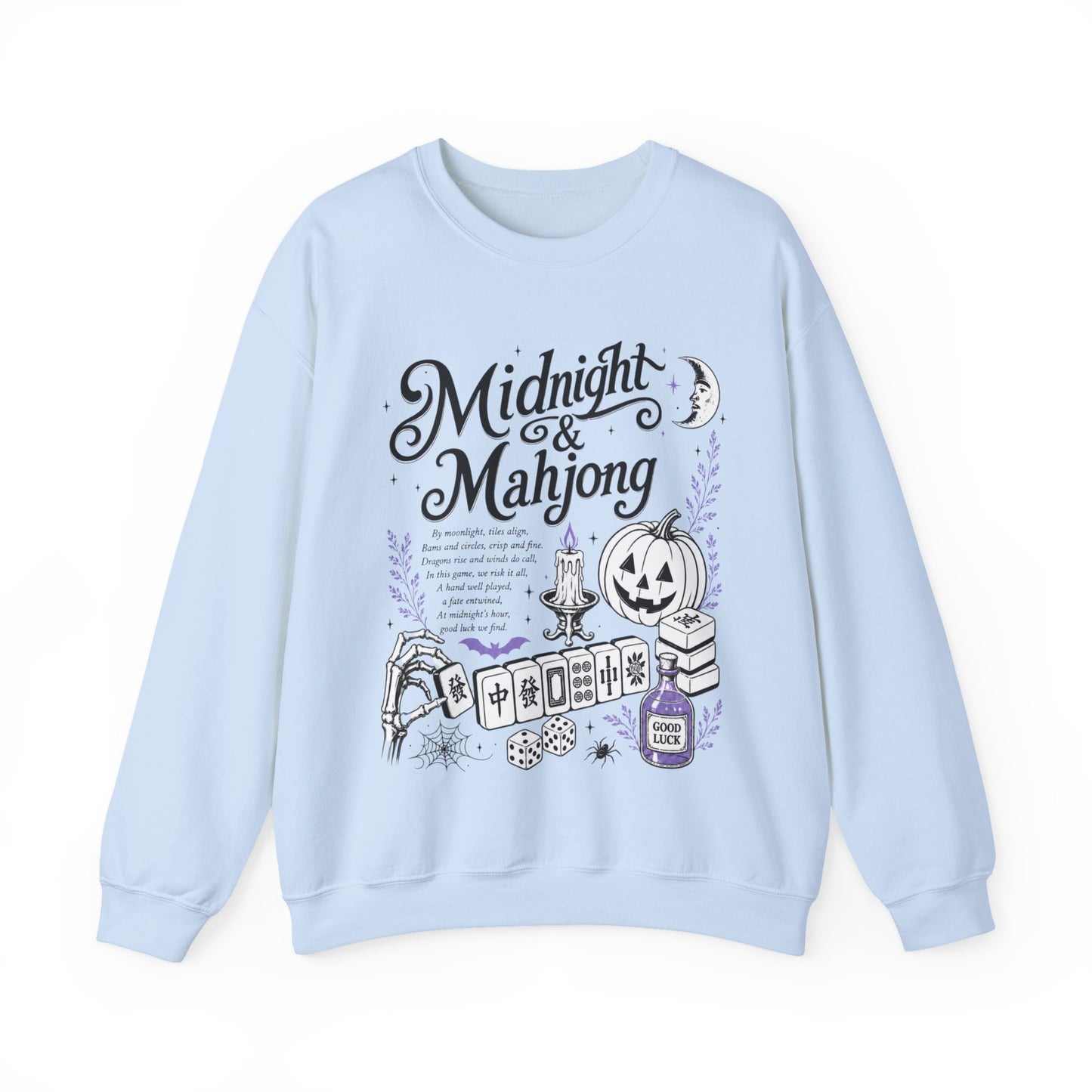 Midnight & Mahjong Sweatshirt | Halloween Mahjong Sweatshirt